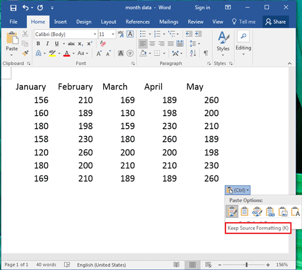 how to copy table formatting in word