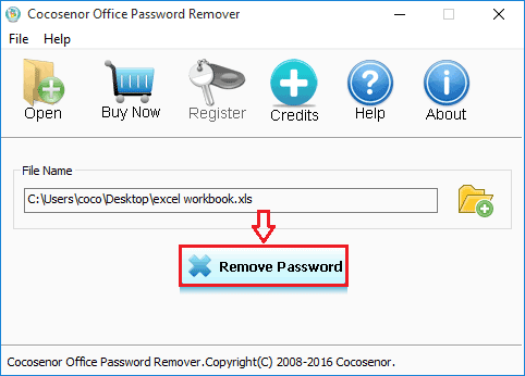 click remove password button