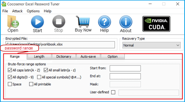 password range