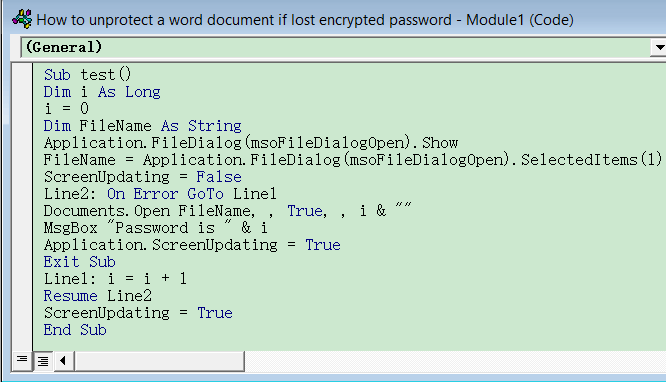 ms word encryption remove