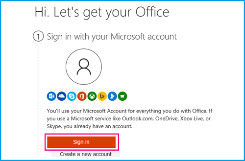 sign in with microsoft account