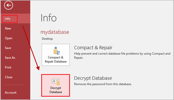 decrypt database 2016