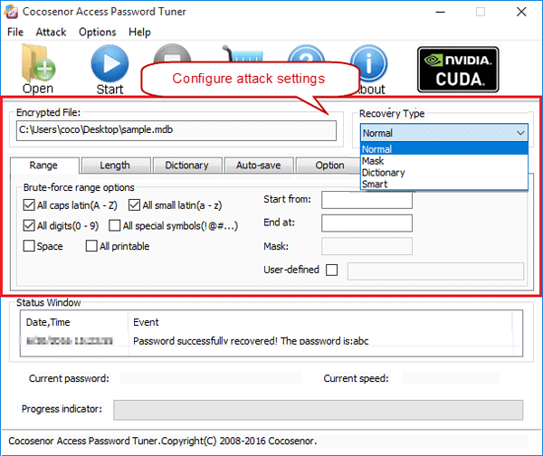 configure attack settings