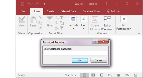 enter database password