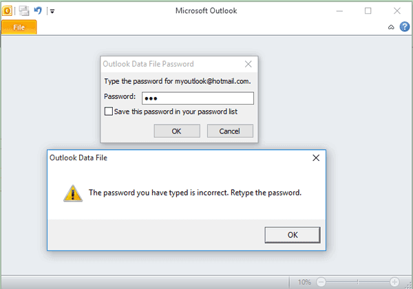 forgot outlook data file password