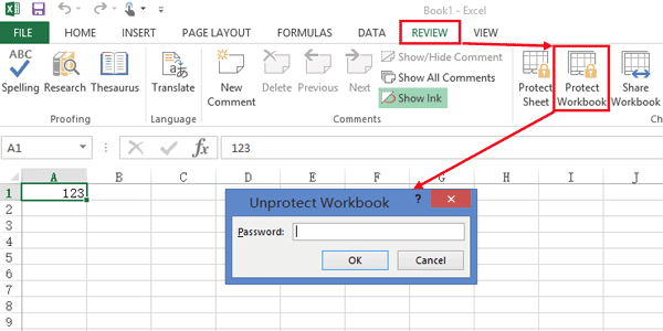 unprotect workbook