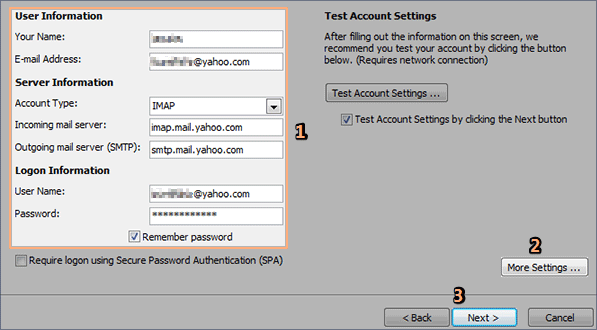 Spelling Veilig Peuter Setting up Yahoo Email Account in Outlook 2010 with POP3/IMAP