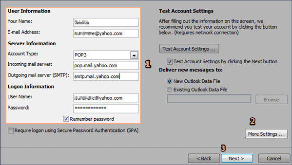 Setting up a Yahoo email account 