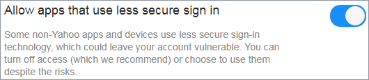 allow apps that use less secure sign in