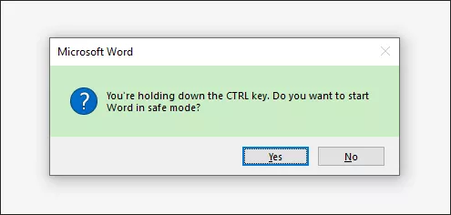 Open Word and press Ctrl
