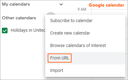 add outlook calendar to google