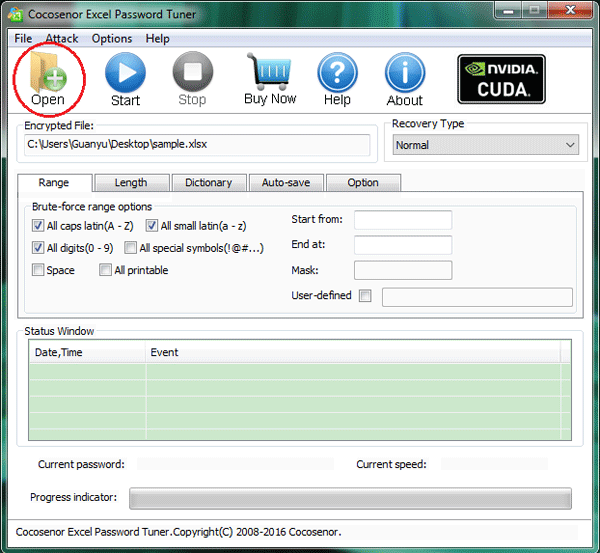 recover excel file password