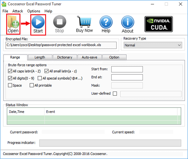 recover excel file password