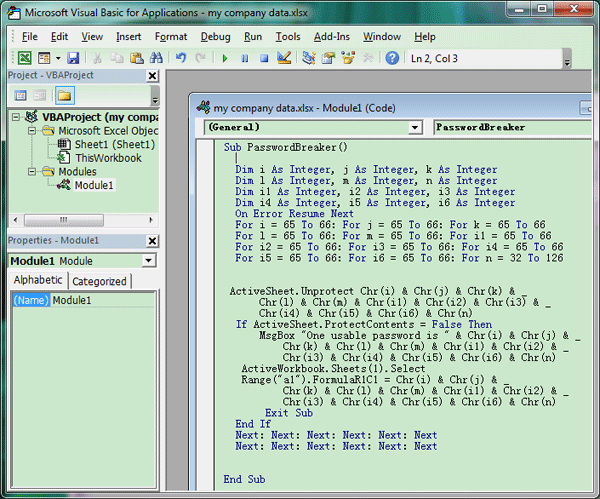 forgot password for protected excel sheet