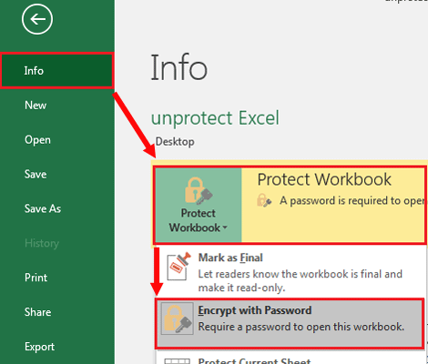 unprotect workbook