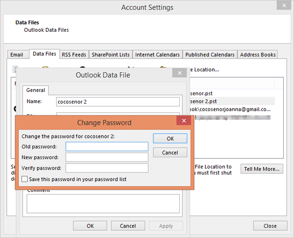 enter old password and new password