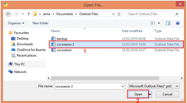 export your outlook data file