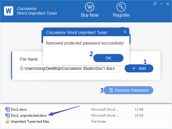 remove password successfully