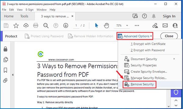 remove security from pdf
