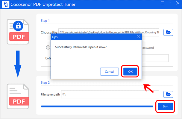 successfully remove PDF permission 