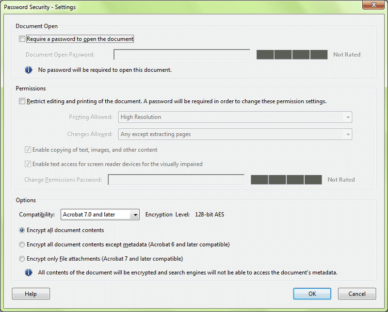 password security settings