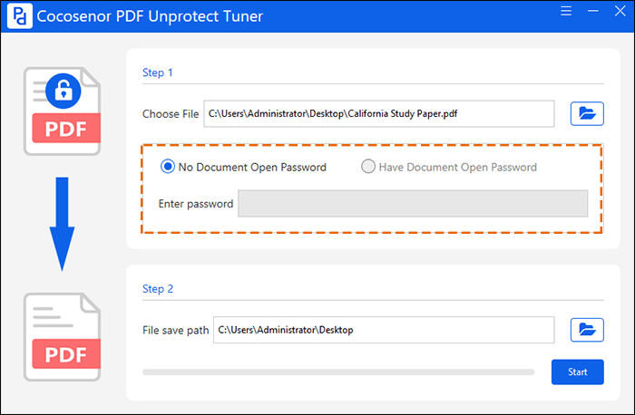 have document open password or not