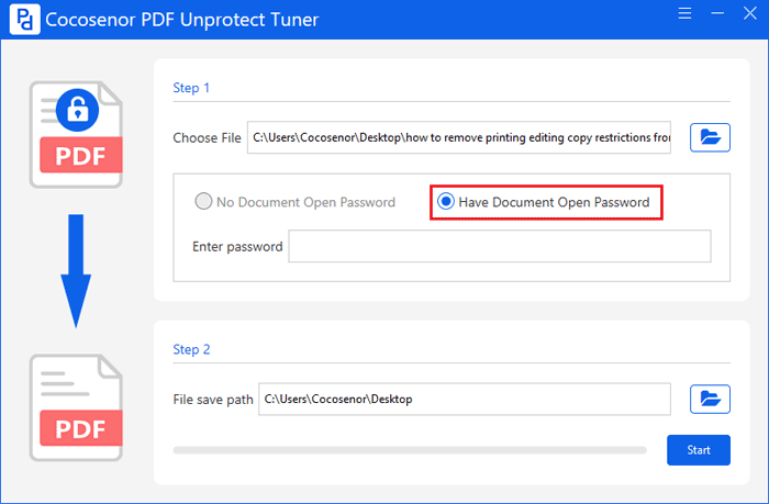 enter document open password