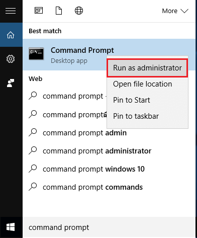 select run as administrator