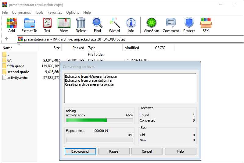 winrar password protection process