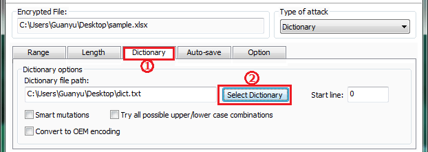 select dictionary