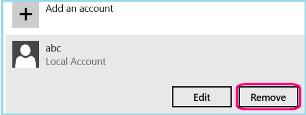 remove user account from surface