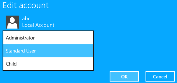 select account type