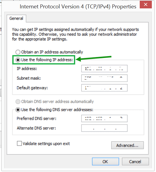 set or change ip address on surface pro 3