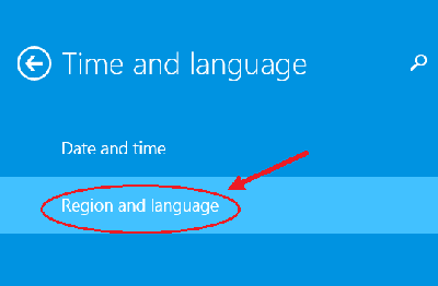 region and language on surface