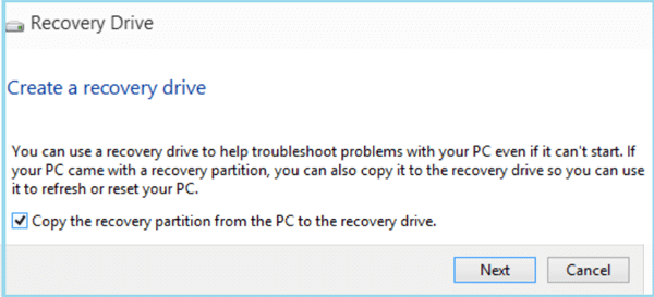 create a recovery drive