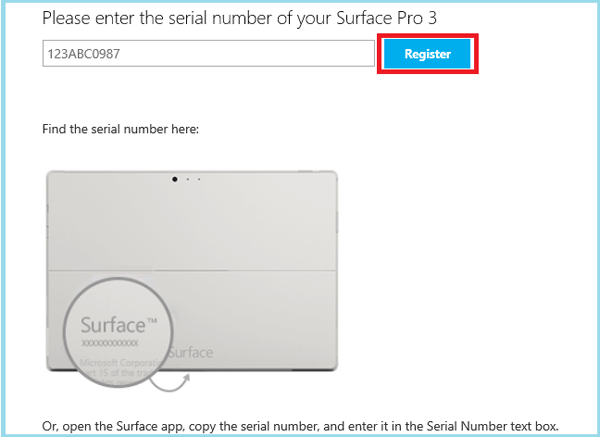 enter the serial number