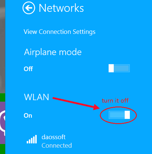 turn off wlan