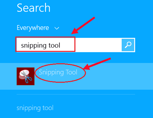 search snipping tool