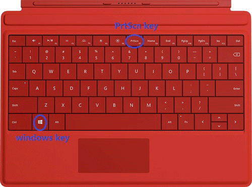 surface 3 type cover press on Windows + prtScn 