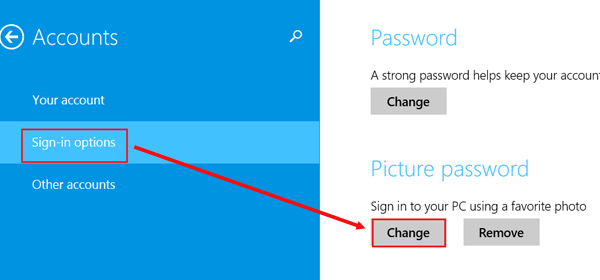 change picture password