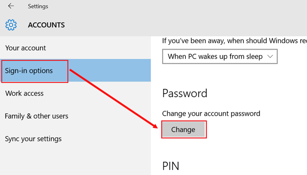 change your account password