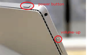 power and volume up button