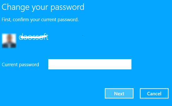 enter current password