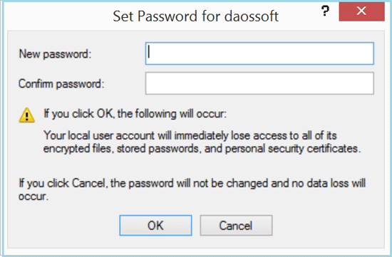 reset password for surface