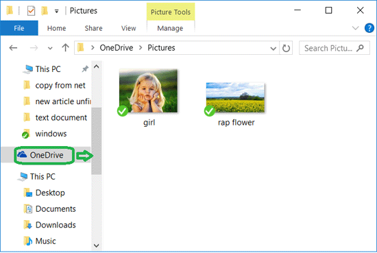 files on onedrive