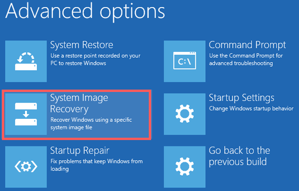 tap system image recovery