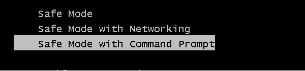 safe mode with command prompt