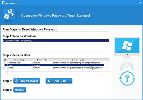 windows vista password reset