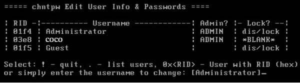 reset administrator password