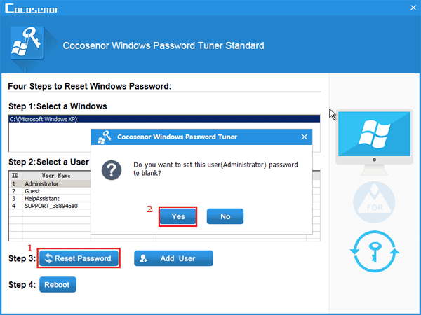 reset Windows XP administrator password